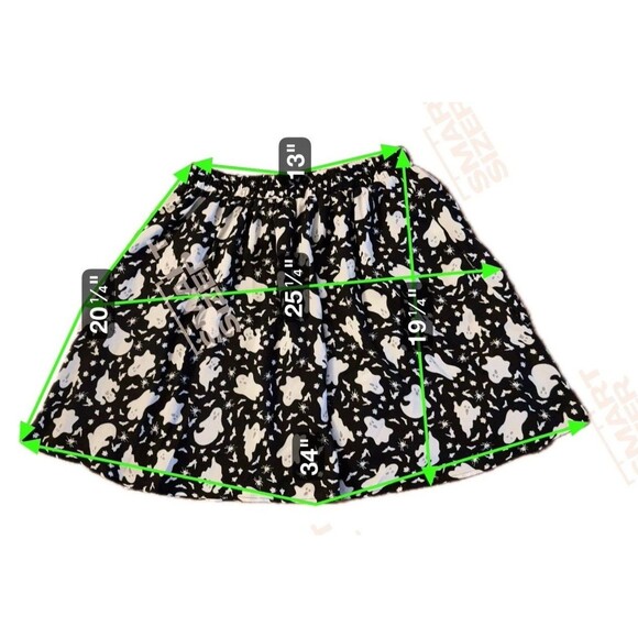 ModCloth Ghosts Spiders Black Whimsigoth 50s Halloween Fall Swing Skirt SZ M - Picture 11 of 11